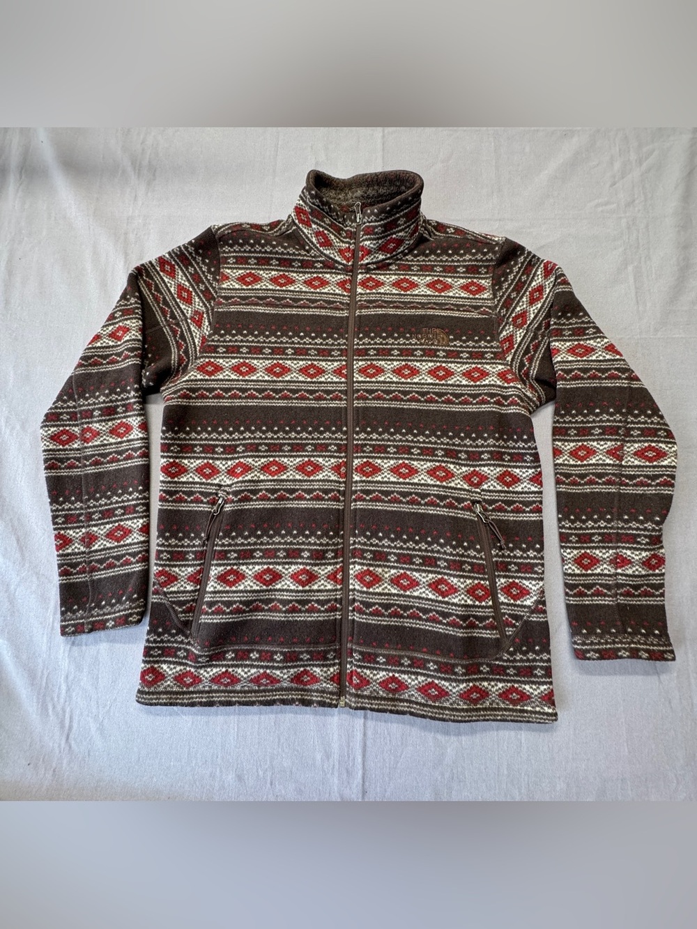 The North Face Campshire Jacket Men’s L Red Brown Southwest Western design O42